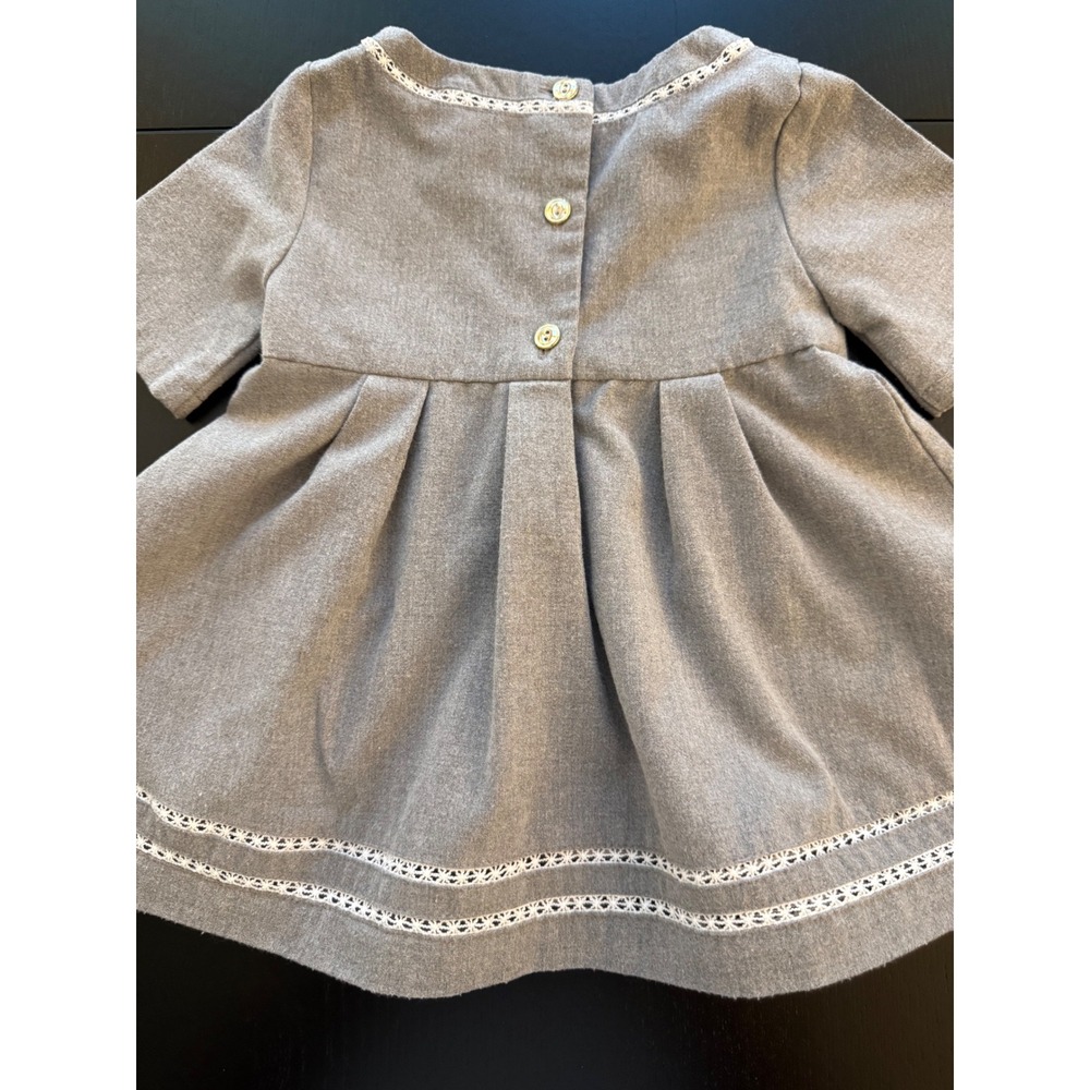 Tahari Bow Dress Toddler Girls 2T Gray Short Sleeve Party Wedding - Picture 8 of 9